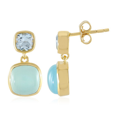 Pendientes en plata con Calcedonia azul