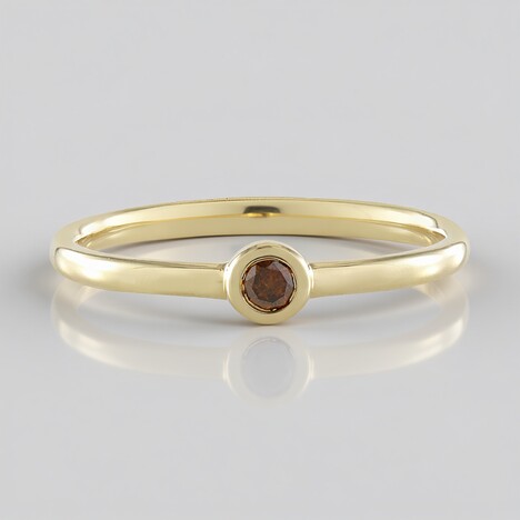 Anello in oro con Diamante Rosso I2