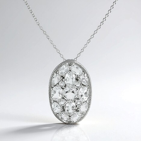 Collana in argento con Topazio Bianco