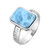 Anillo en plata con Larimar