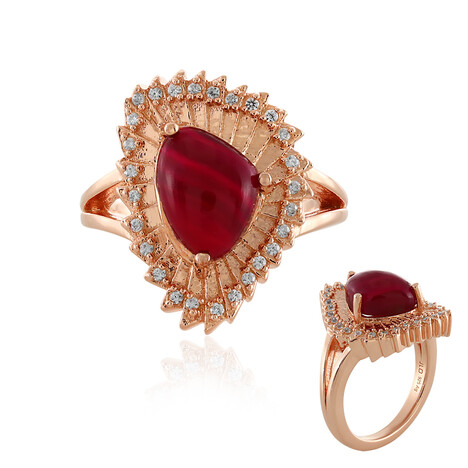 Himbeer-Chalzedon-Silberring (SAELOCANA)