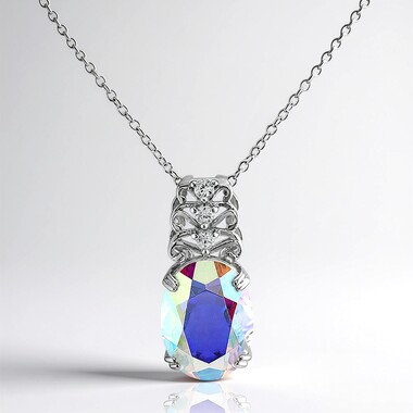 Collar en plata con Cuarzo Rayo de luna