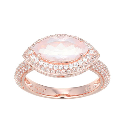 Anello in argento con Quarzo Rosa