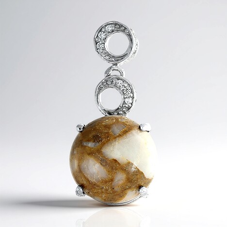 Pendentif en argent et Quartz Dinosaure