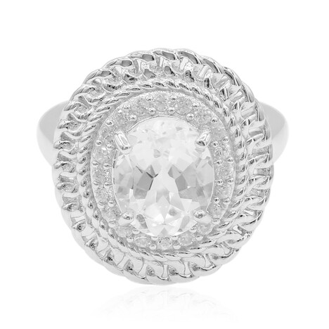 Anello in argento con Topazio Bianco