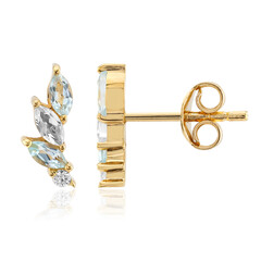 Zilveren oorbellen met witte topaasstenen