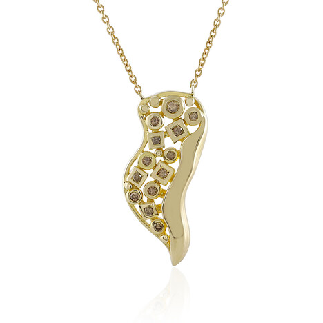 9K I2 Champagne Diamond Gold Necklace (de Melo)