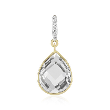 Weißer Topas-Goldanhänger