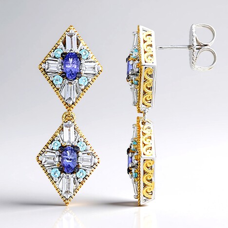 Orecchini in argento con Tanzanite (Gems en Vogue)