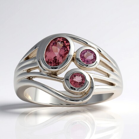 Bague en argent et Tourmaline rose du Brésil  (Pallanova)