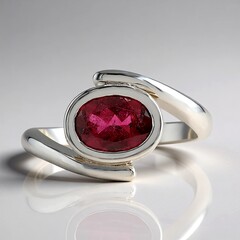 Anello in argento con Tormalina Rosa Brasiliana (Pallanova)