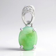 Ciondolo in argento con Crisoprasio Imperiale