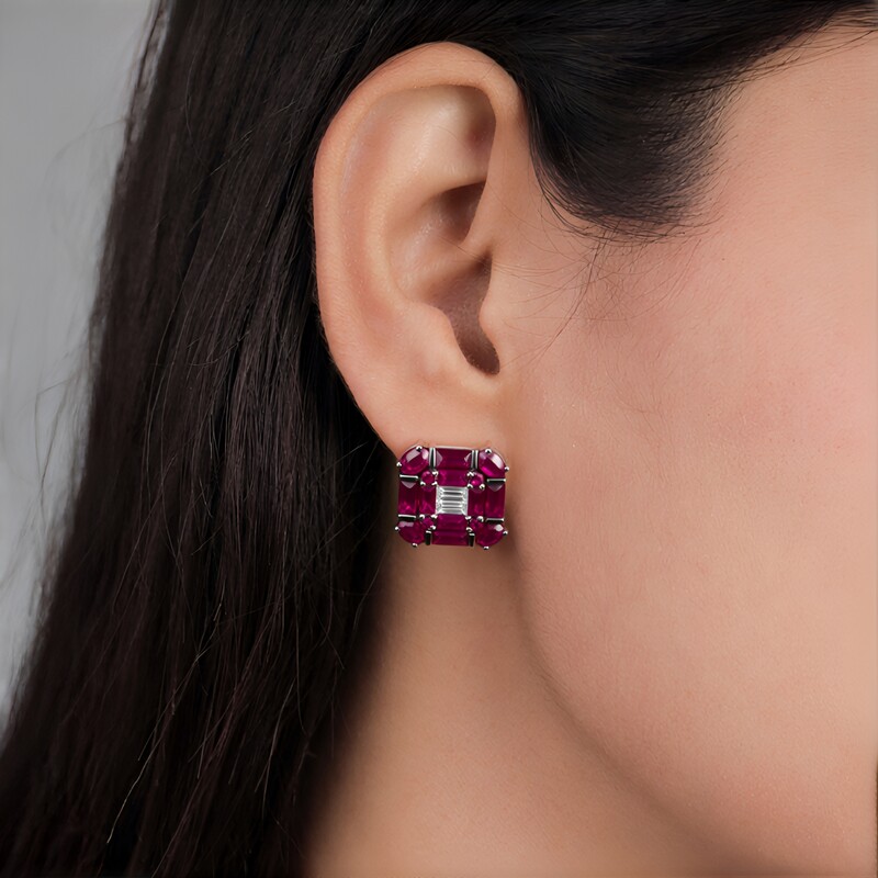 Rubin-Goldohrringe (SUHANA)