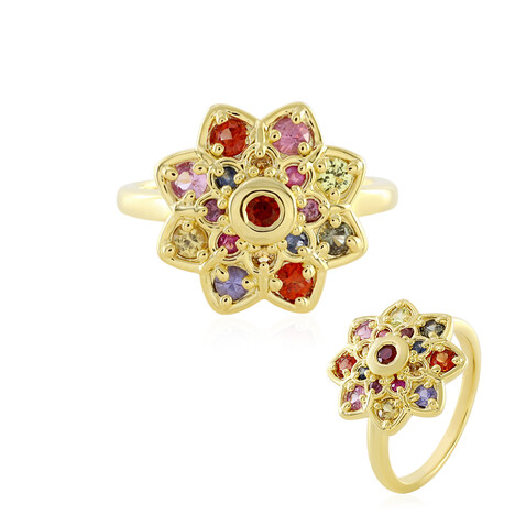 Anello in argento con Zaffiro Fancy