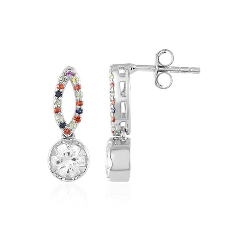 Zirkon-Silberohrringe