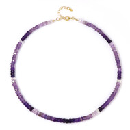 Marokkanischer Amethyst-Silberhalskette