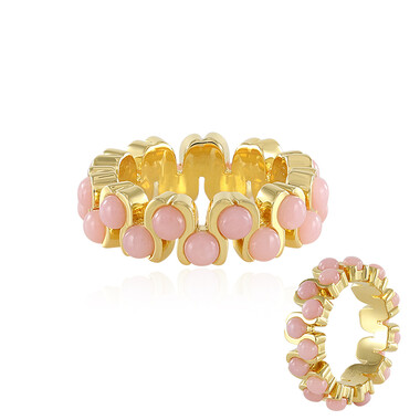 Pinkfarbener Opal-Silberring