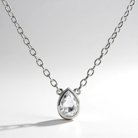 Collier en argent et Topaze blanche