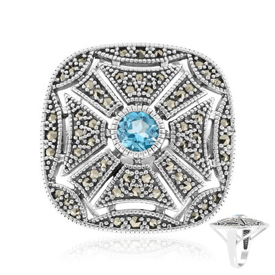 Schweizblauer Topas-Silberring (Annette classic)