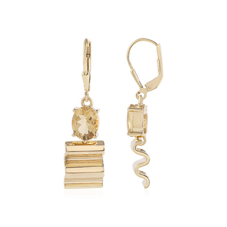 Gelber Beryll-Silberohrringe