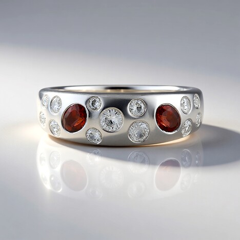 Bague en argent et Grenat d'Inde
