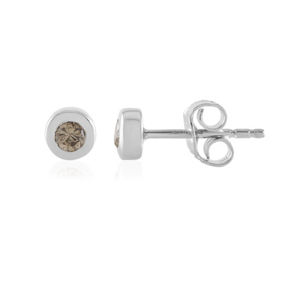 Pendientes en plata con Diamante champán I2