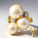 Anello in oro con Perla Bianca dei Mari del Sud (Michelle Albala)