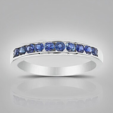 Anello in oro con Zaffiro Ceylon Blu