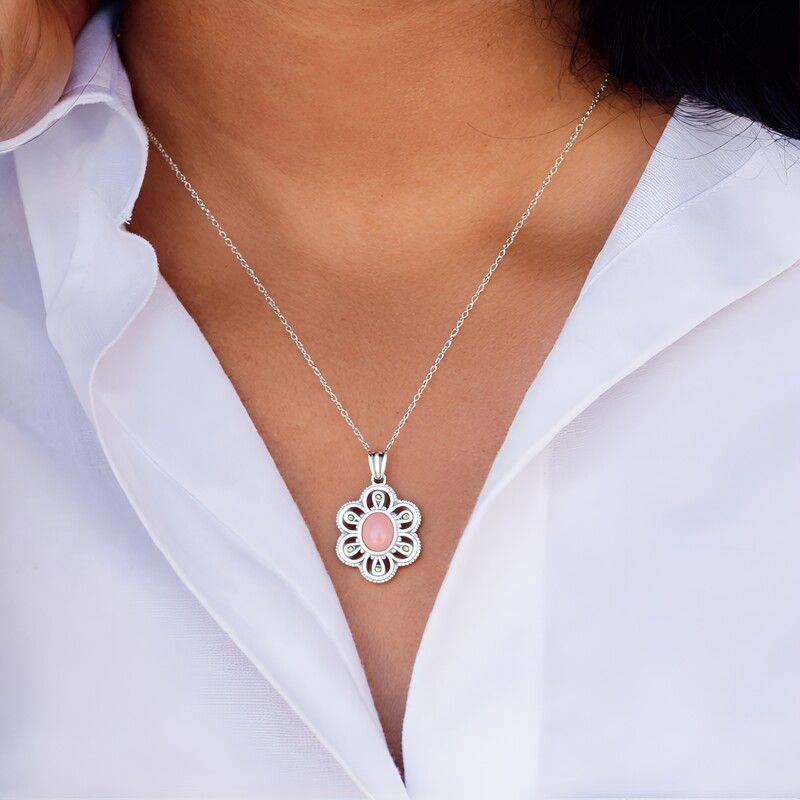 Ciondolo in argento con Opale Rosa (Annette classic)