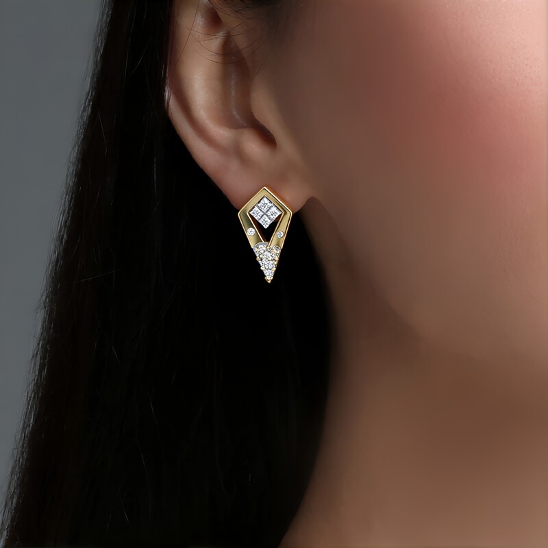 VVS1 (G) Brillant-Goldohrringe (Annette)