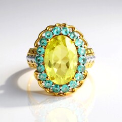 Bague en argent et Quartz de l'Ouro Verde (Gems en Vogue)