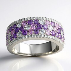 Anello in argento con Ametista Zambiana (Adela Silber)