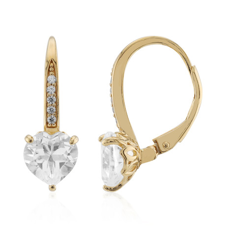 White Topaz Silver Earrings