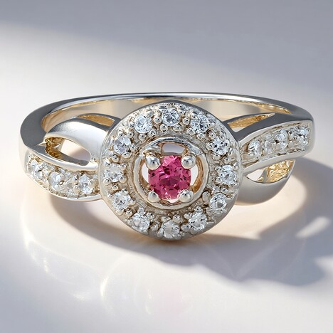 Anello in argento con Tormalina Rosa