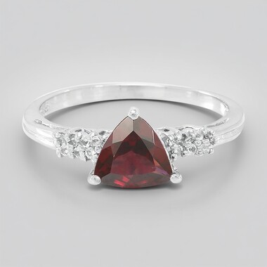 Bague en argent et Rhodolite du Rajasthan