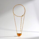 Collana in argento con Ambra Baltica Cognac (dagen)