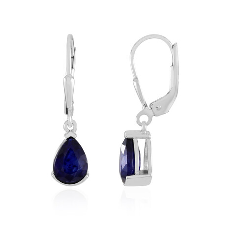 Madagascar Blue Sapphire Silver Earrings
