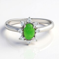 Anello in argento con Crisoprasio Imperiale