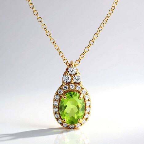 Collana in argento con Peridoto della Birmania