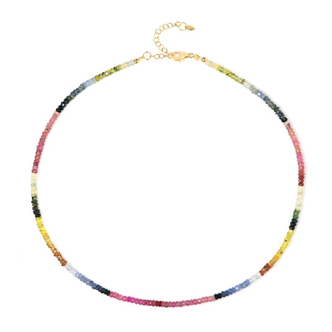 Zilveren halsketting met saffieren