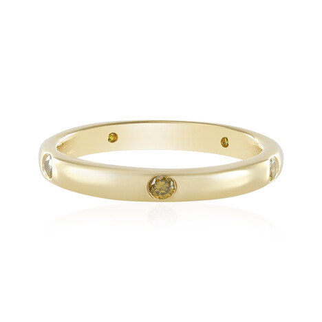 Gelber I3 Brillant-Silberring