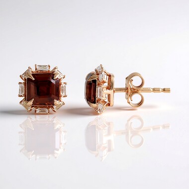 Pendientes en plata con Zircón rosado (Adela Silber)