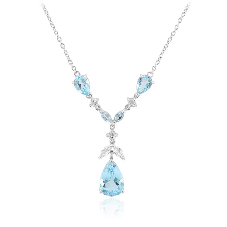 Himmelblauer Topas-Silbercollier