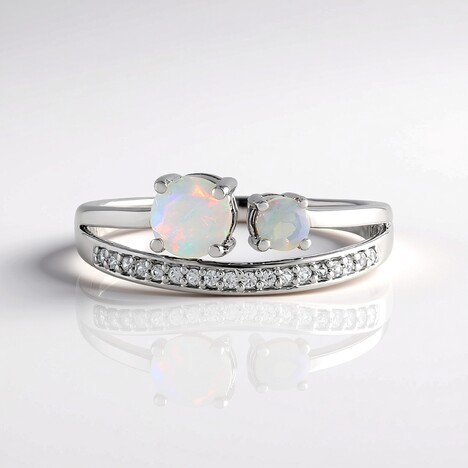 Bague en argent et Opale Welo (Adela Silber)