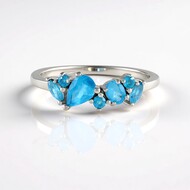Anello in argento con Apatite Blu Neon