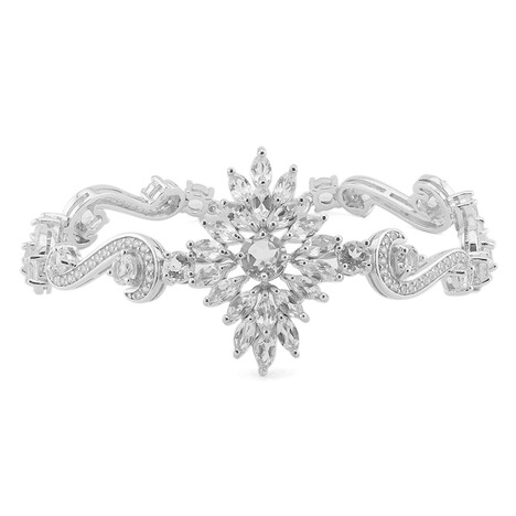 Weißer Topas-Silberarmband