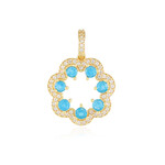 Zilveren hanger met neon blauwe apatieten