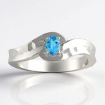 Anello in argento con Apatite Blu Neon Goias (Pallanova)