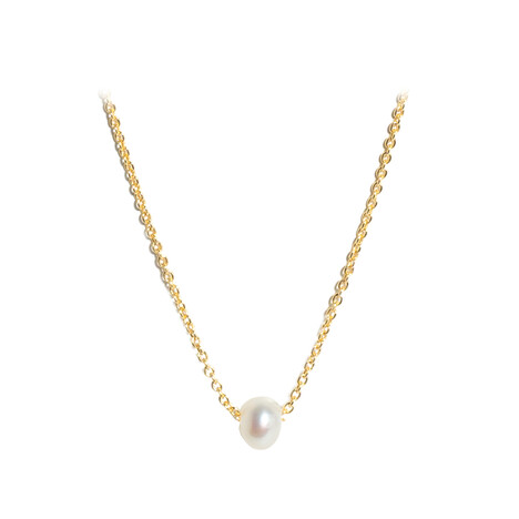 Weiße Süßwasserzuchtperlen-Silbercollier (Joias do Paraíso)