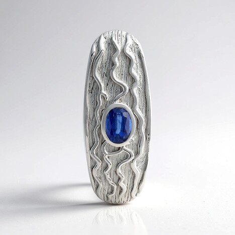 Ciondolo in argento con Cianite del Nepal (MONOSONO COLLECTION)